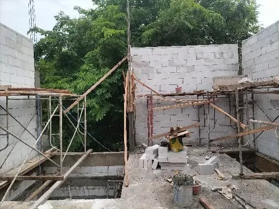 Pemasangan dinding bata ringan lantai dua